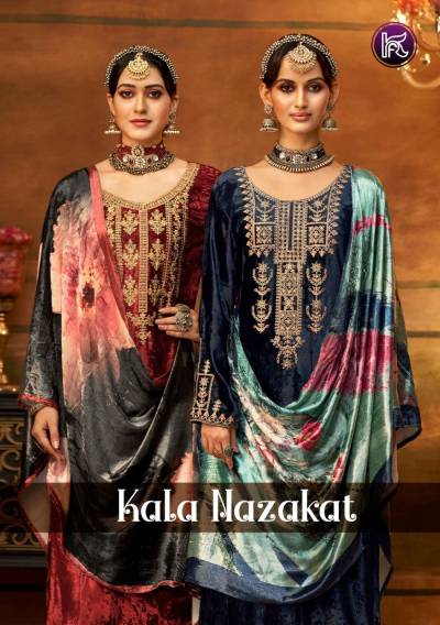 Nazakat By Kala Designer Velvet Winter Wear Salwar Kameez Collection